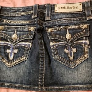 Rock Revival Mini Skirt Jeans Size 26